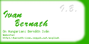 ivan bernath business card